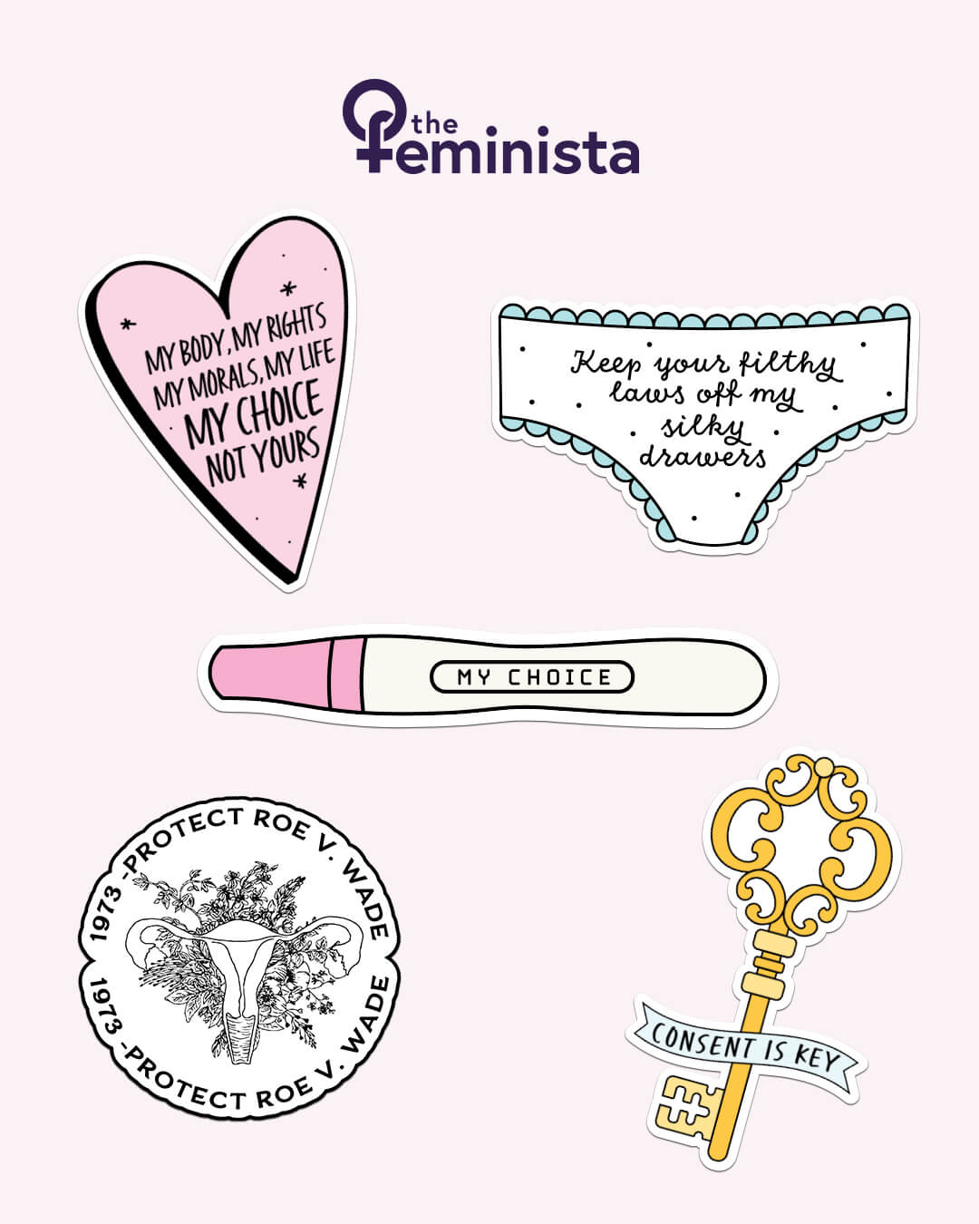 my choice feminist sticker pack
