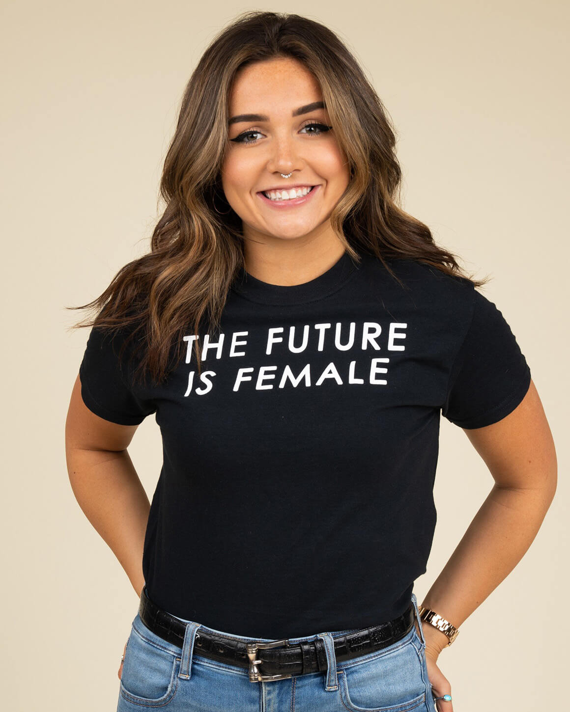 Black the future is female shirt for men and women
